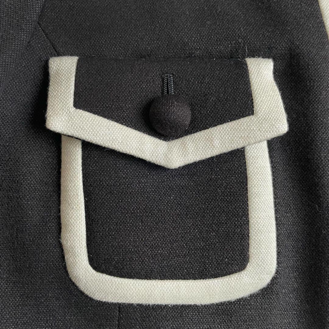 【新品タグ付】ダイアグラム ウール混 配色ジャージジャケット ノーカラー S