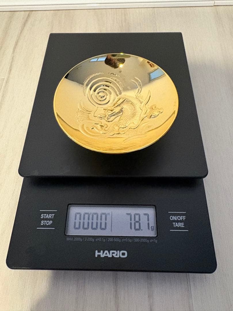 わ*ん様 純銀盃　93.4g (金メッキ) おまけ金メッキ金杯