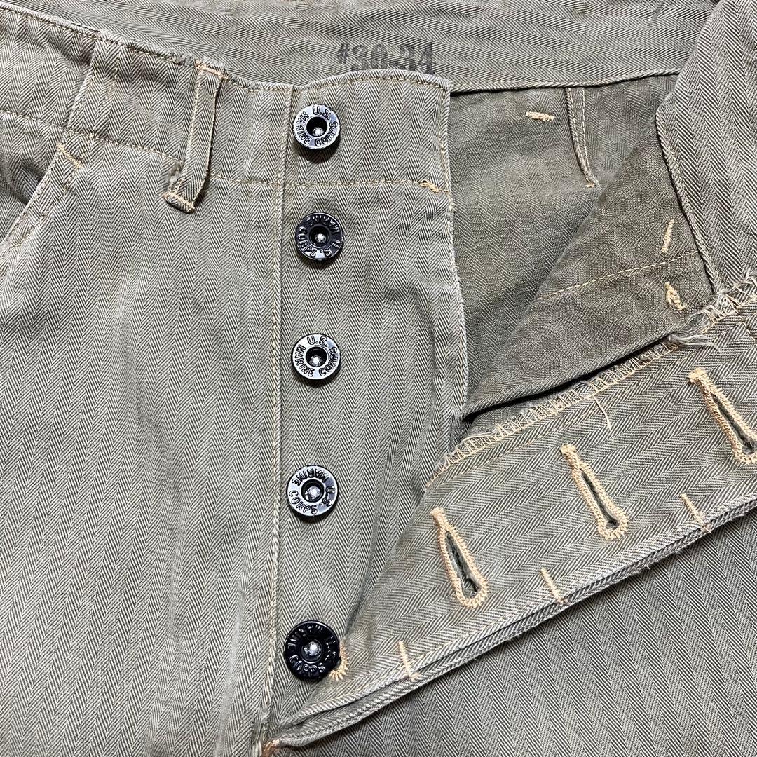 バズリクソンズUSMC ヘリンボーンユーティリティトラウザーズパンツ S