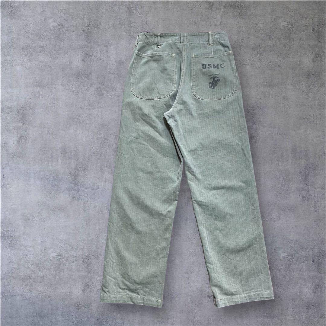 バズリクソンズUSMC ヘリンボーンユーティリティトラウザーズパンツ S