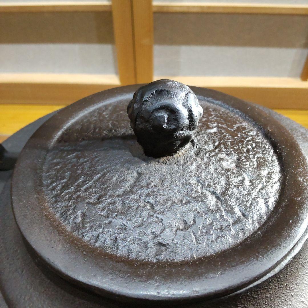 南部鉄瓶　大型特大鋳鉄　茶釜 龍と桜彫刻 南部鉄器　 8リットル　ヴィンテージ