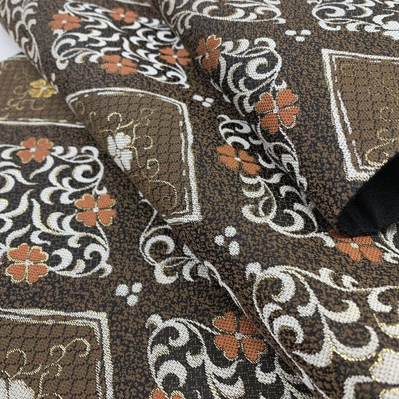 502my87◇西陣 廣部商事 花菱 唐草 金糸 六通 袋帯◇美品
