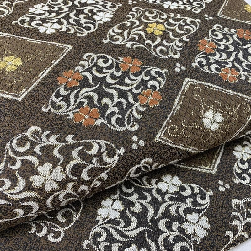 502my87◇西陣 廣部商事 花菱 唐草 金糸 六通 袋帯◇美品