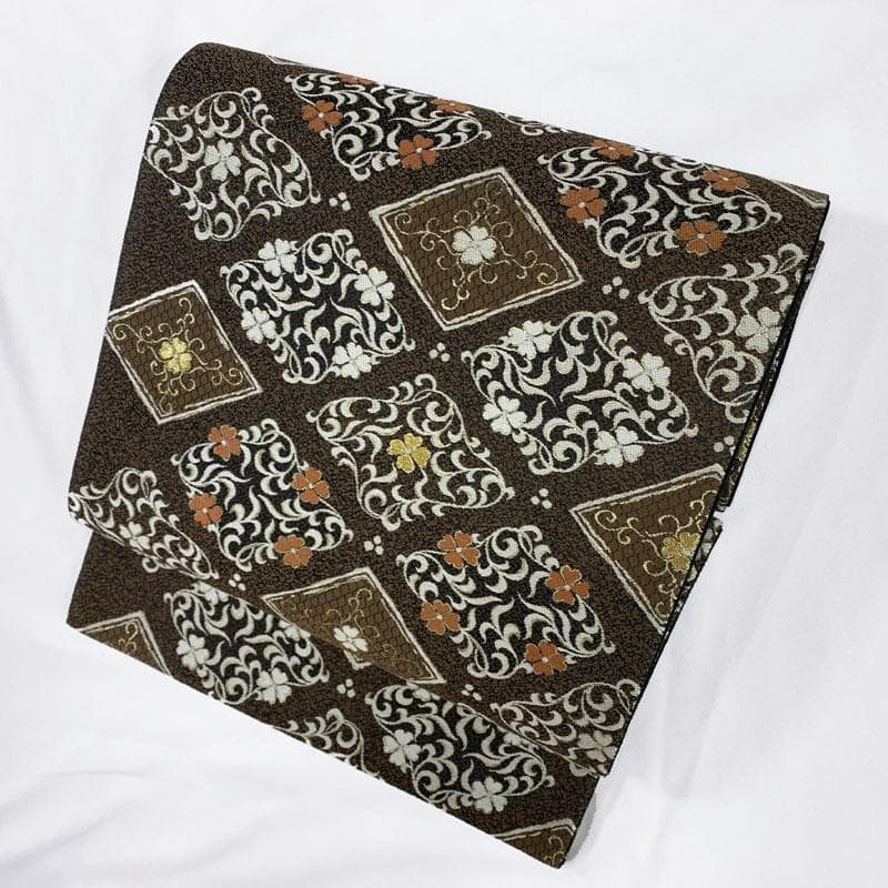 502my87◇西陣 廣部商事 花菱 唐草 金糸 六通 袋帯◇美品