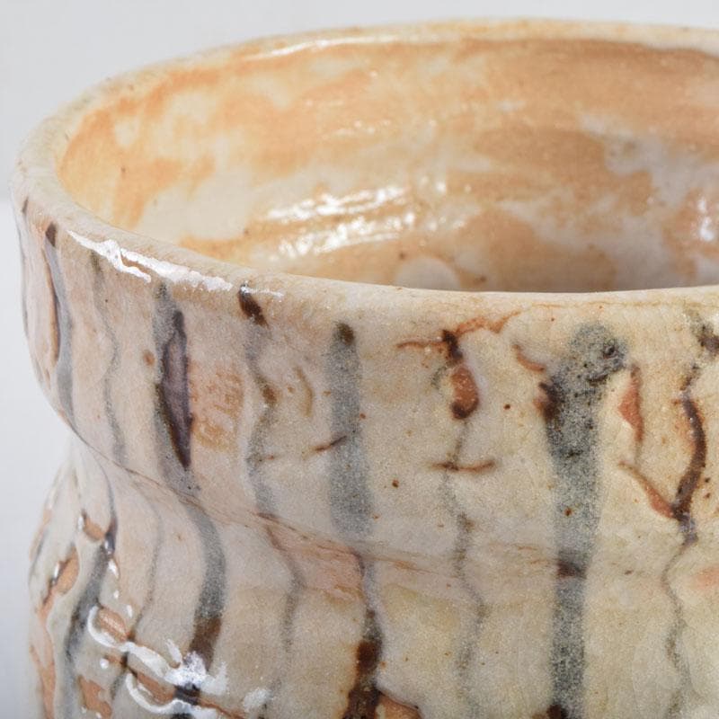 茶道具　志野焼　瀬戸　陶三郎作　水指　共箱　C　8731