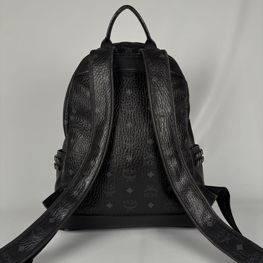 MCM ヴィセトス　リュック バックパック　黒　レザー　スタッズ