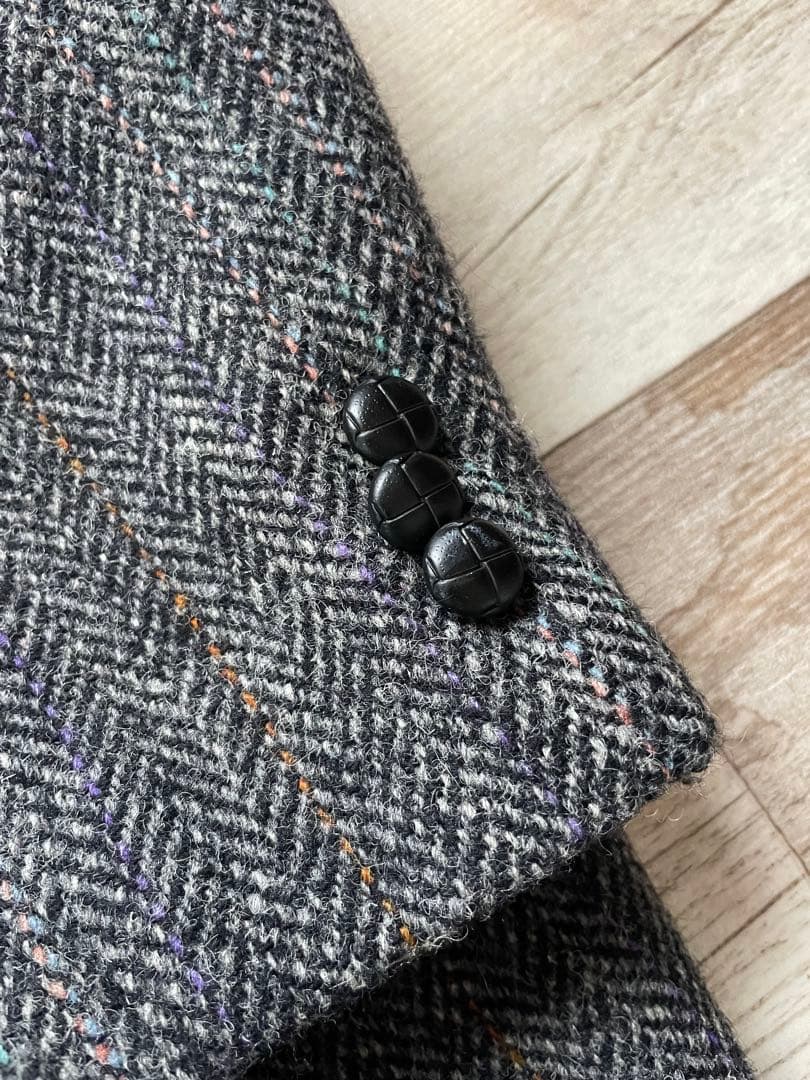 大きい　ハリスツイード　MOORES胡桃釦ヘリンボーンジャケット 52 カナダ製