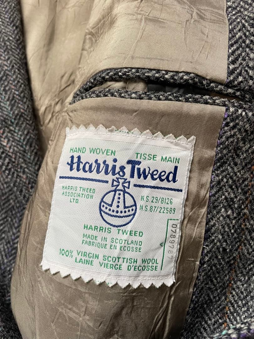 大きい　ハリスツイード　MOORES胡桃釦ヘリンボーンジャケット 52 カナダ製