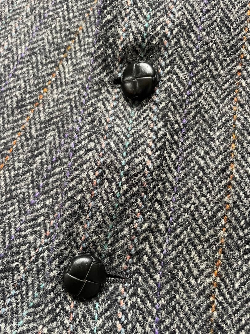 大きい　ハリスツイード　MOORES胡桃釦ヘリンボーンジャケット 52 カナダ製