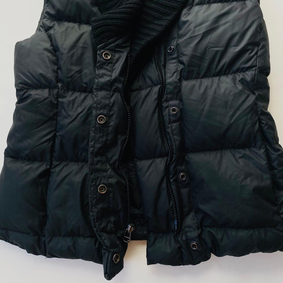 ラルフローレン　ダウンベスト　ショールカラー　リブニット切替　ドローコード