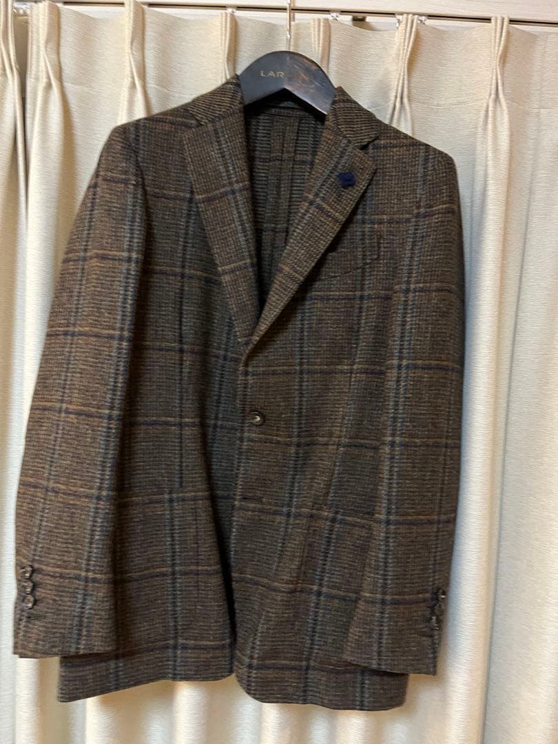 LARDINI チェック柄 テーラードジャケット