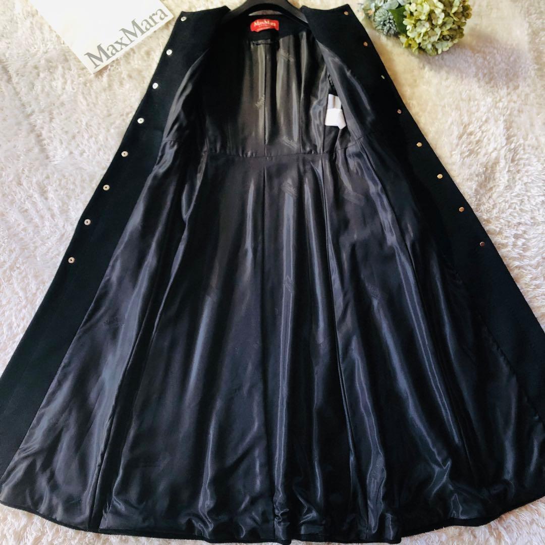2024年現行✨極美品 マックスマーラ ベルテッドコート マキシ ブラック 34