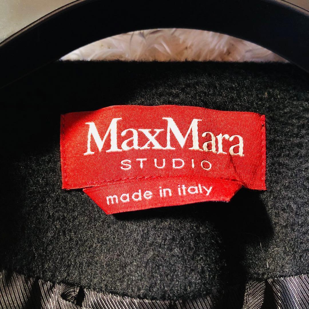 2024年現行✨極美品 マックスマーラ ベルテッドコート マキシ ブラック 34