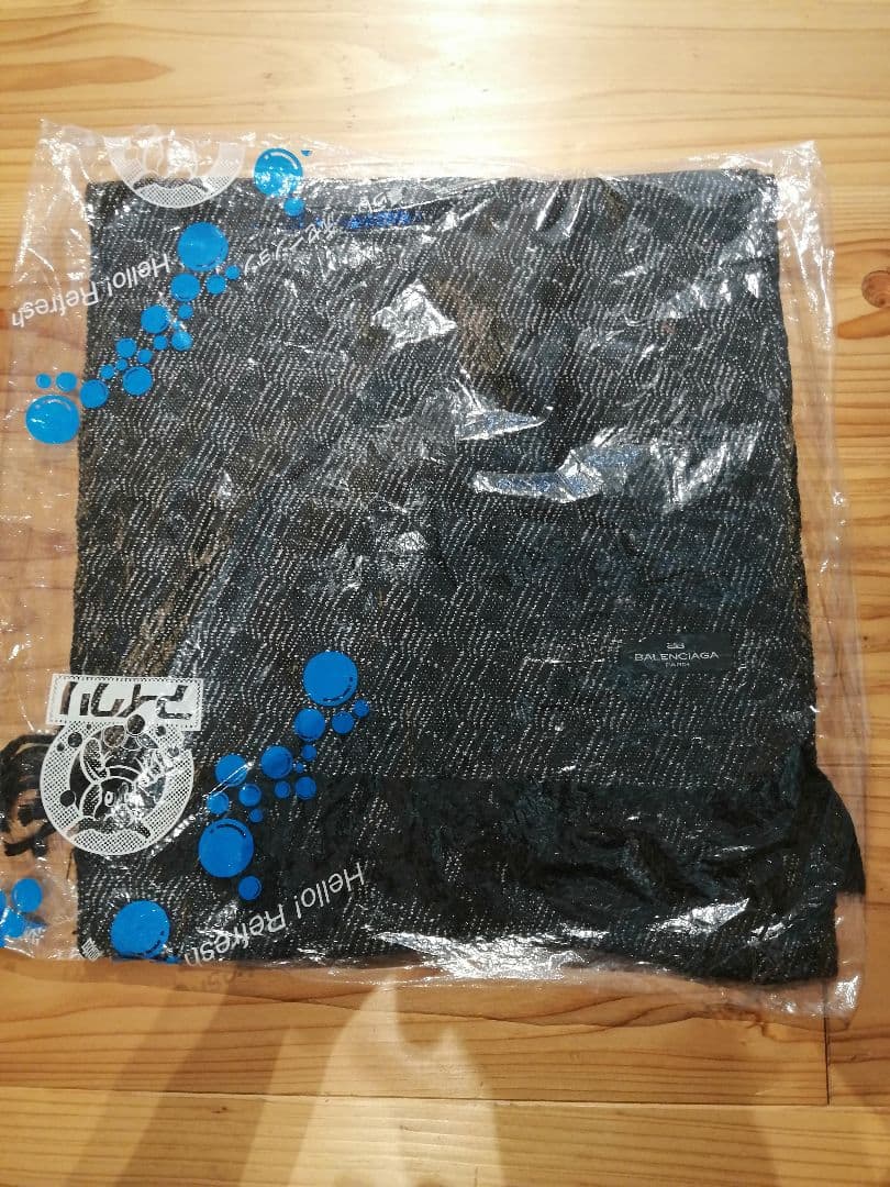 BALENCIAGA　バレンシアガ　ストール　マフラー　ブラック　クリーニング済