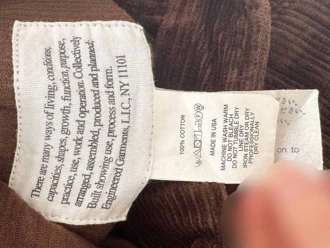 エンジニアードガーメンツ　コーデュロイ サロペット