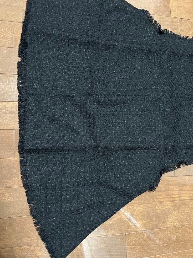 ハンドメイド　ジレ　ブラックツイード