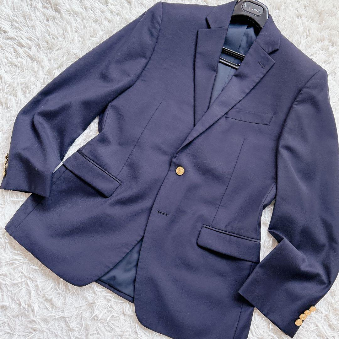 美品 ラルフローレン 紺ブレ 金ボタン テーラードジャケット 40R ネイビー