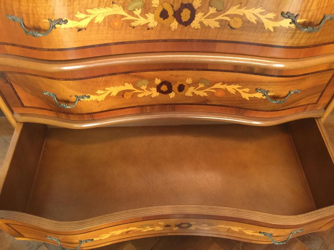 （美品）イタリア ヨーロッパ 家具 5段チェスト クラシック アンティーク