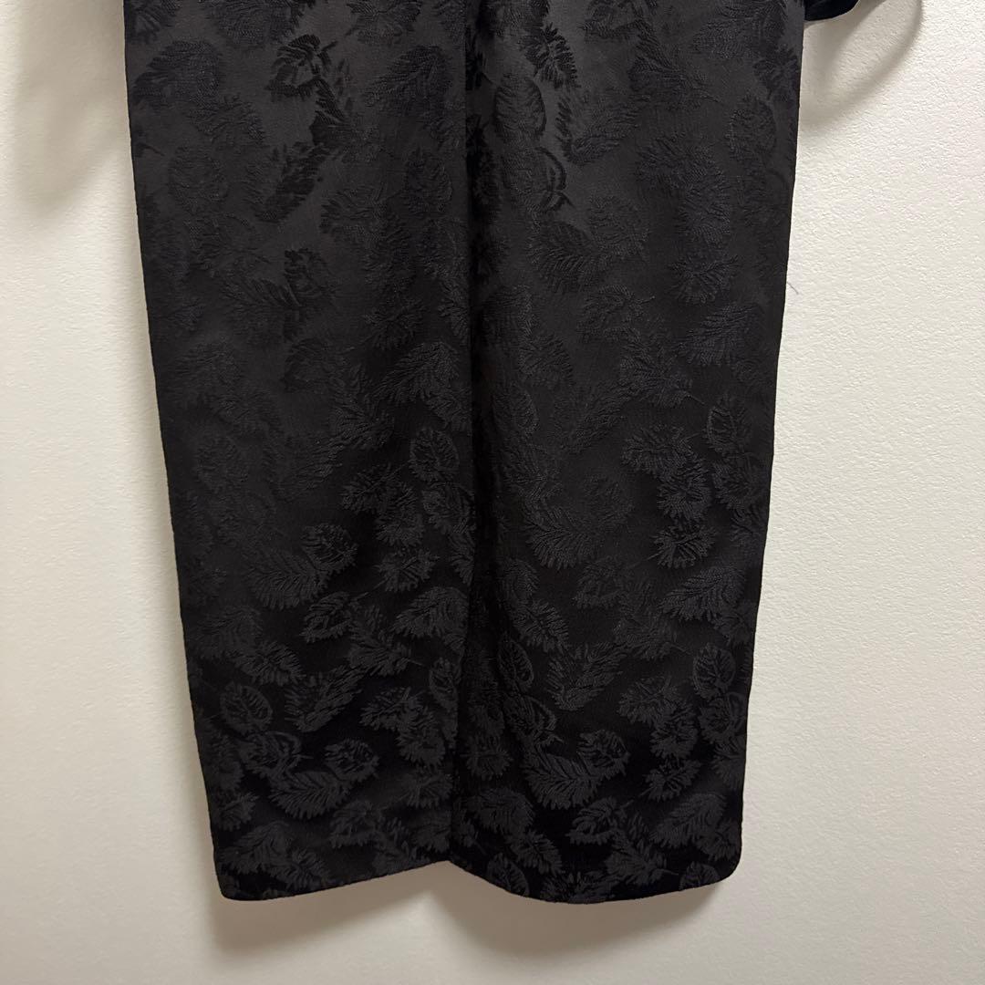 AIMER チュールブラウス付きジャカードIラインドレス　ブラック