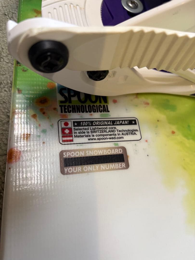 SPOONスノーボード 110 SPOONビィンディング，デッキ3点セット
