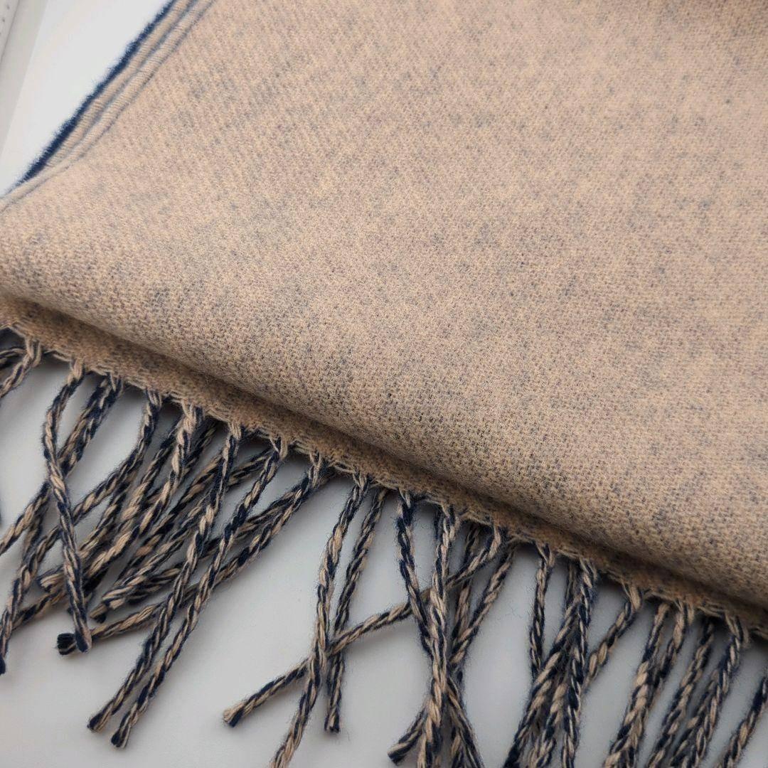 【人気】LOEWE ロエベ マフラー リバーシブル ネイビー×ベージュ