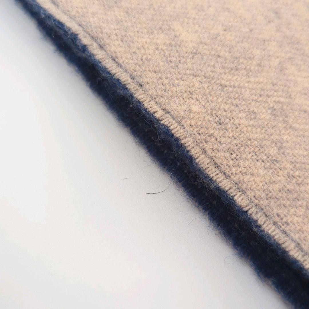 【人気】LOEWE ロエベ マフラー リバーシブル ネイビー×ベージュ