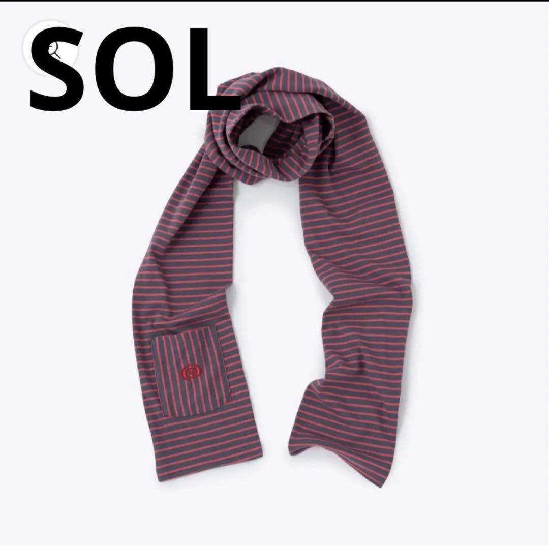 小物 SOL soonerorlater Border Scarf red