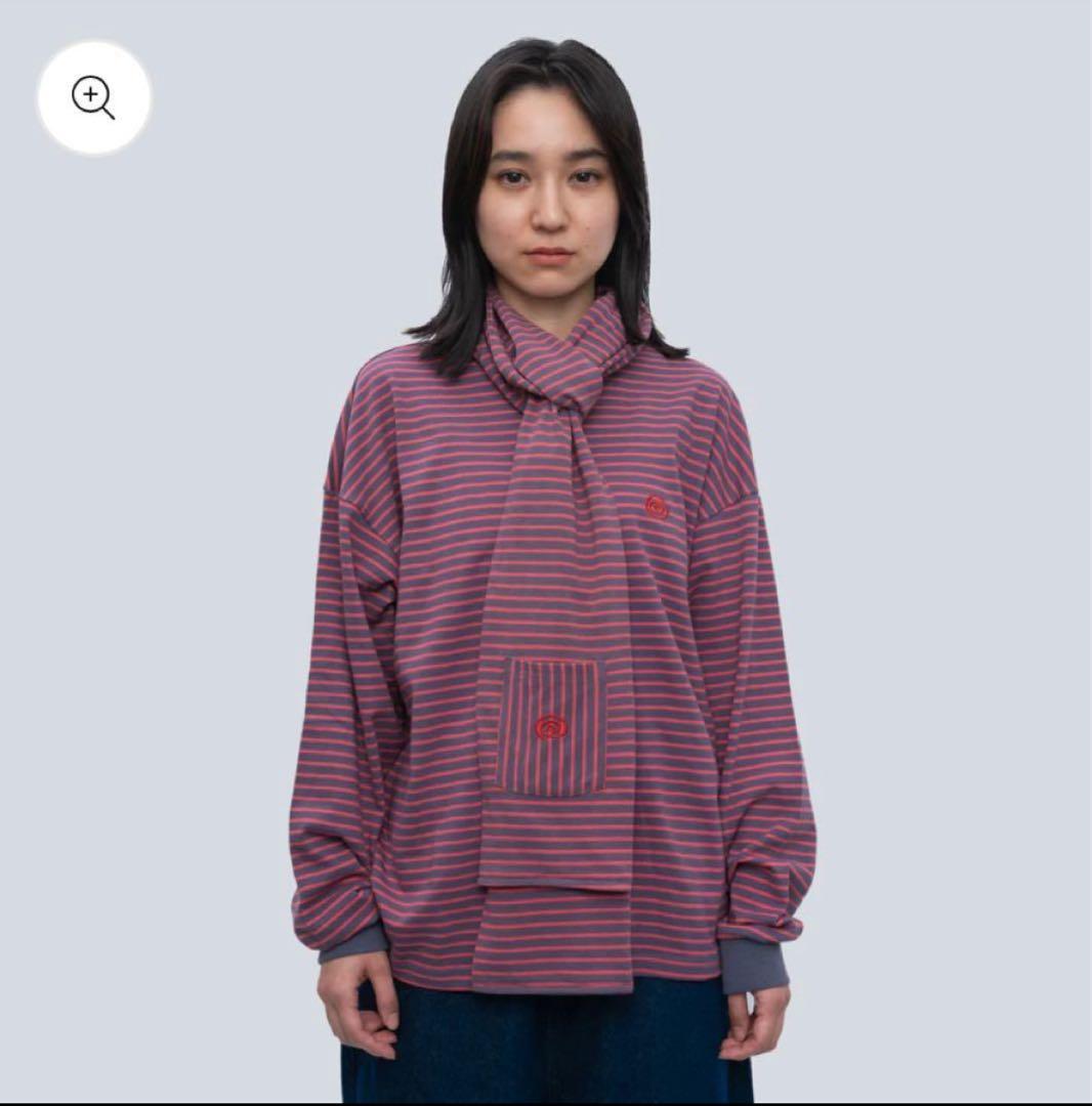 小物 SOL soonerorlater Border Scarf red