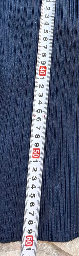 イッセイミヤケ、PLEATS PLEASE,ハイネック半袖、濃紺、サイズ3