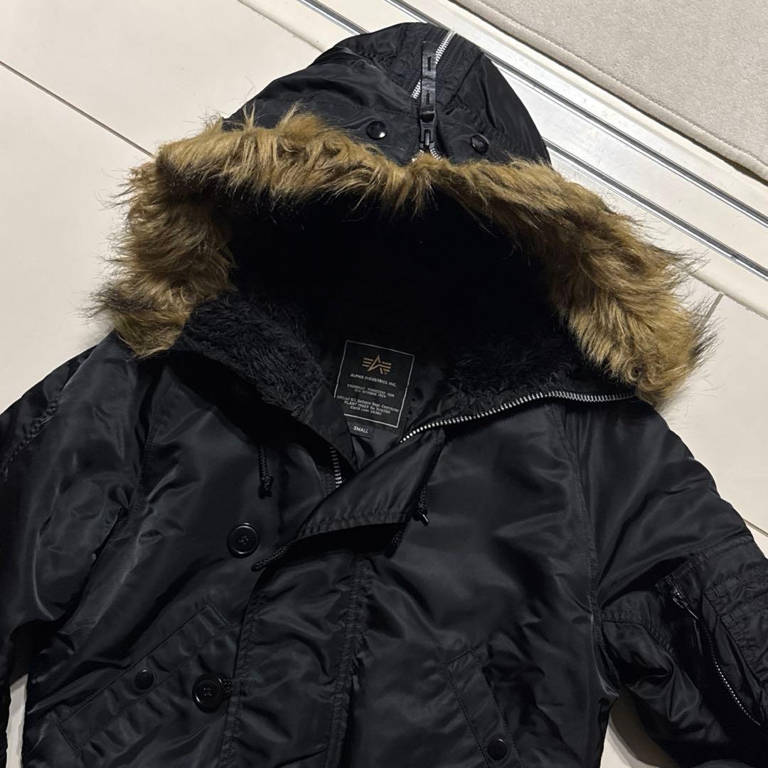 極美品 ALPHA社 N-2B フライトジャケット ブラック 希少サイズ 短丈