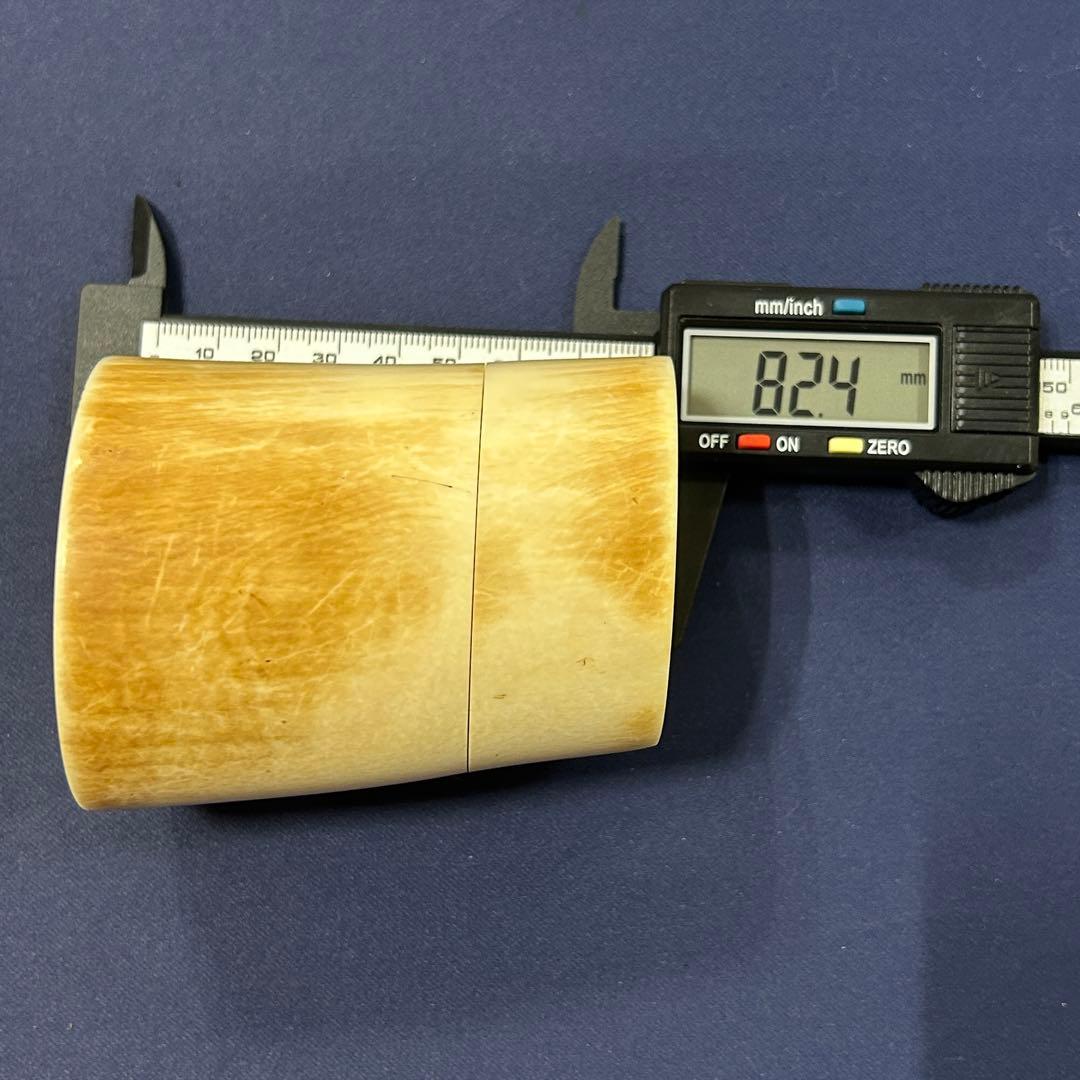 東*堂様 象牙風 ハンコ置き 印鑑置 総重量331.2g 縦約82.4㎜ 横約6