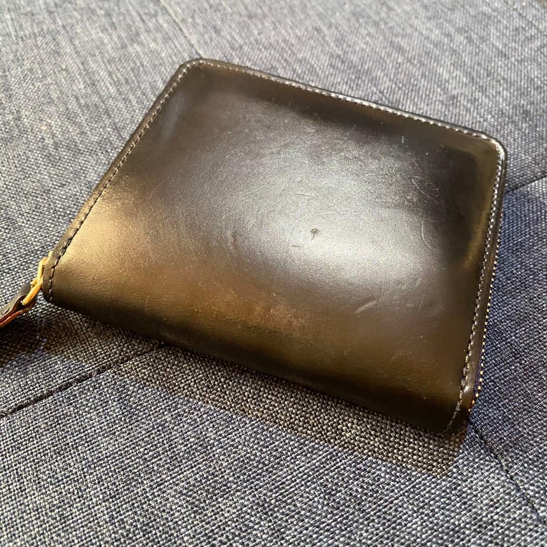 GANZO大阪限定 コンパクトジップウォレット　ネイビー×タバコ　コードバン