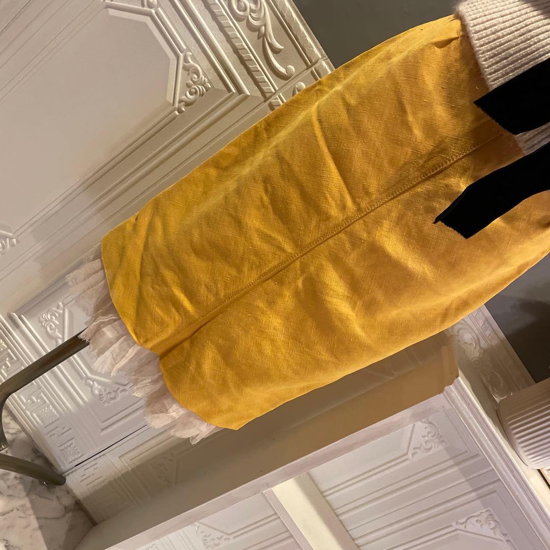 【12万円】LOUIS VUITTON シルクフリルデザイン　スカート