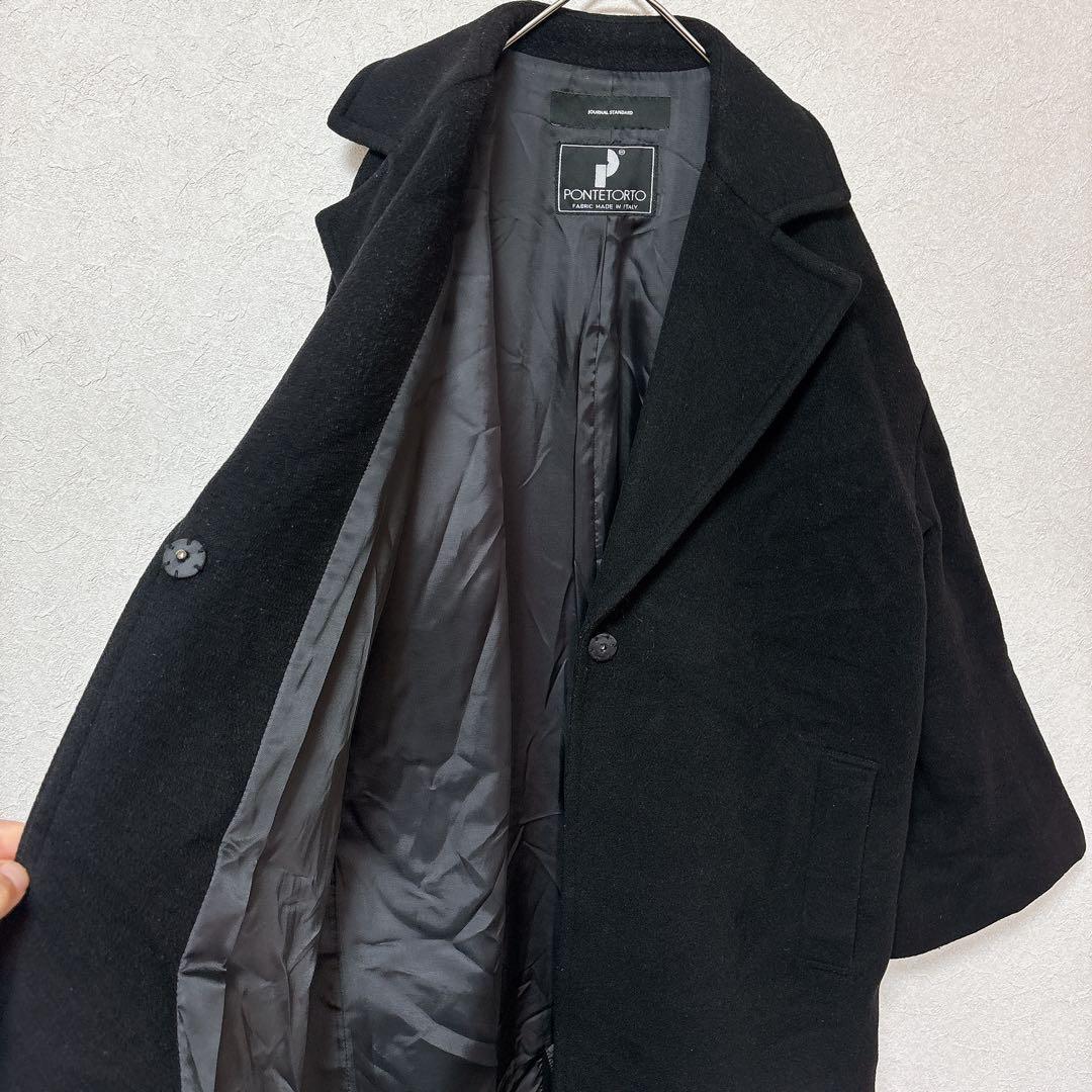 ジャーナルスタンダード ロングチェスターコートPONTETORTO 比翼 黒