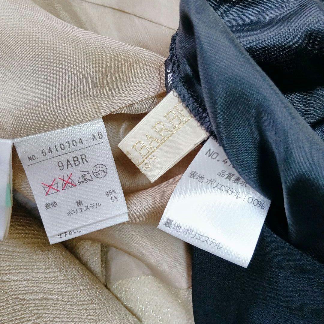 美品　ソワールドルチェ　東京イギン　マザーズスーツ　9号　シルク　セットアップ