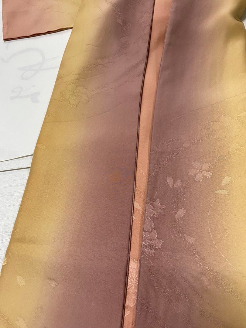 【美品】長襦袢　袷　正絹　桜模様　グラデーション