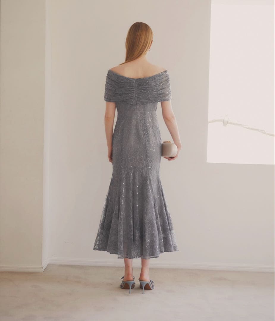 【Sサイズ】LEJA 2wayレース花柄オフショルダードレス