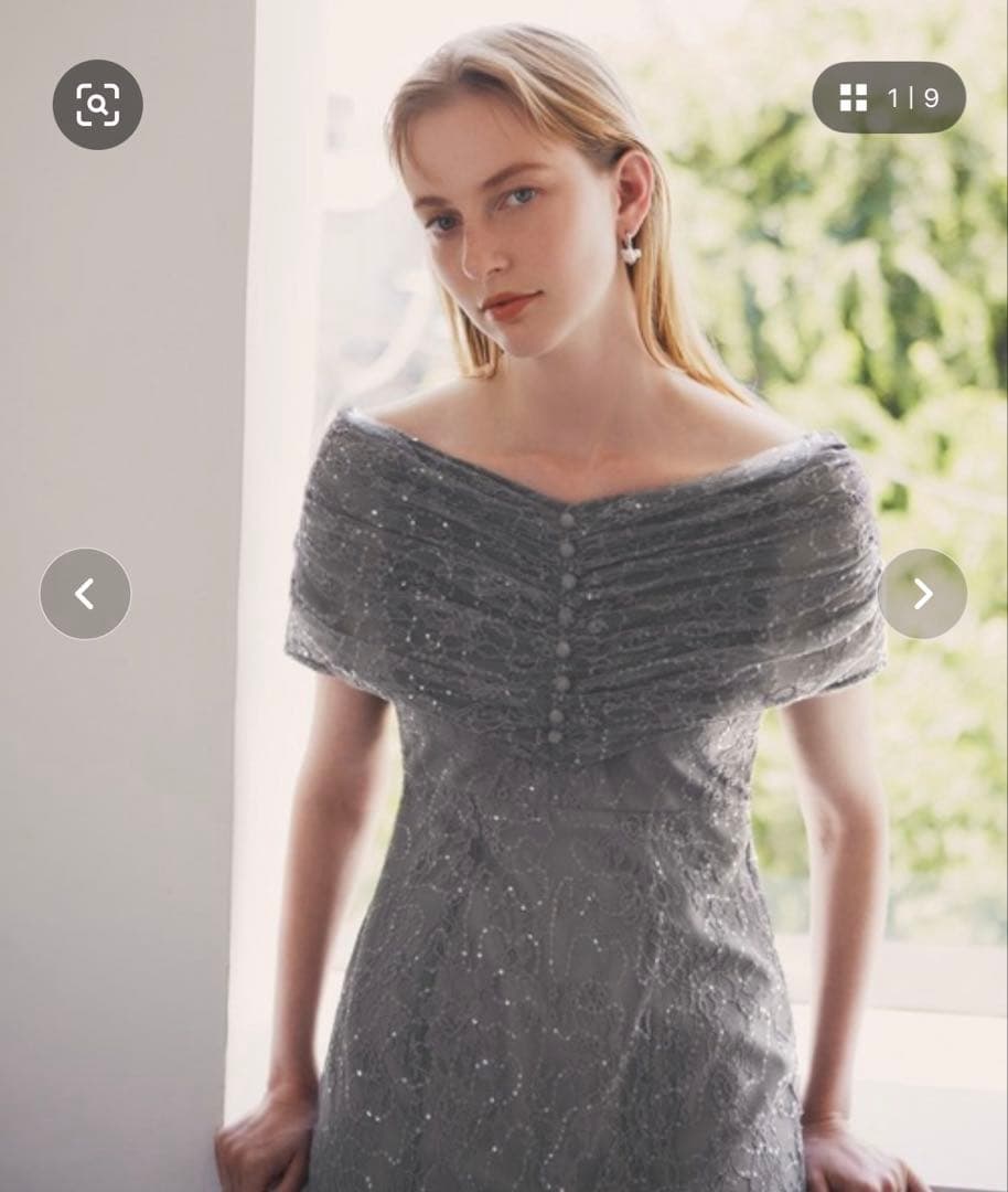 【Sサイズ】LEJA 2wayレース花柄オフショルダードレス