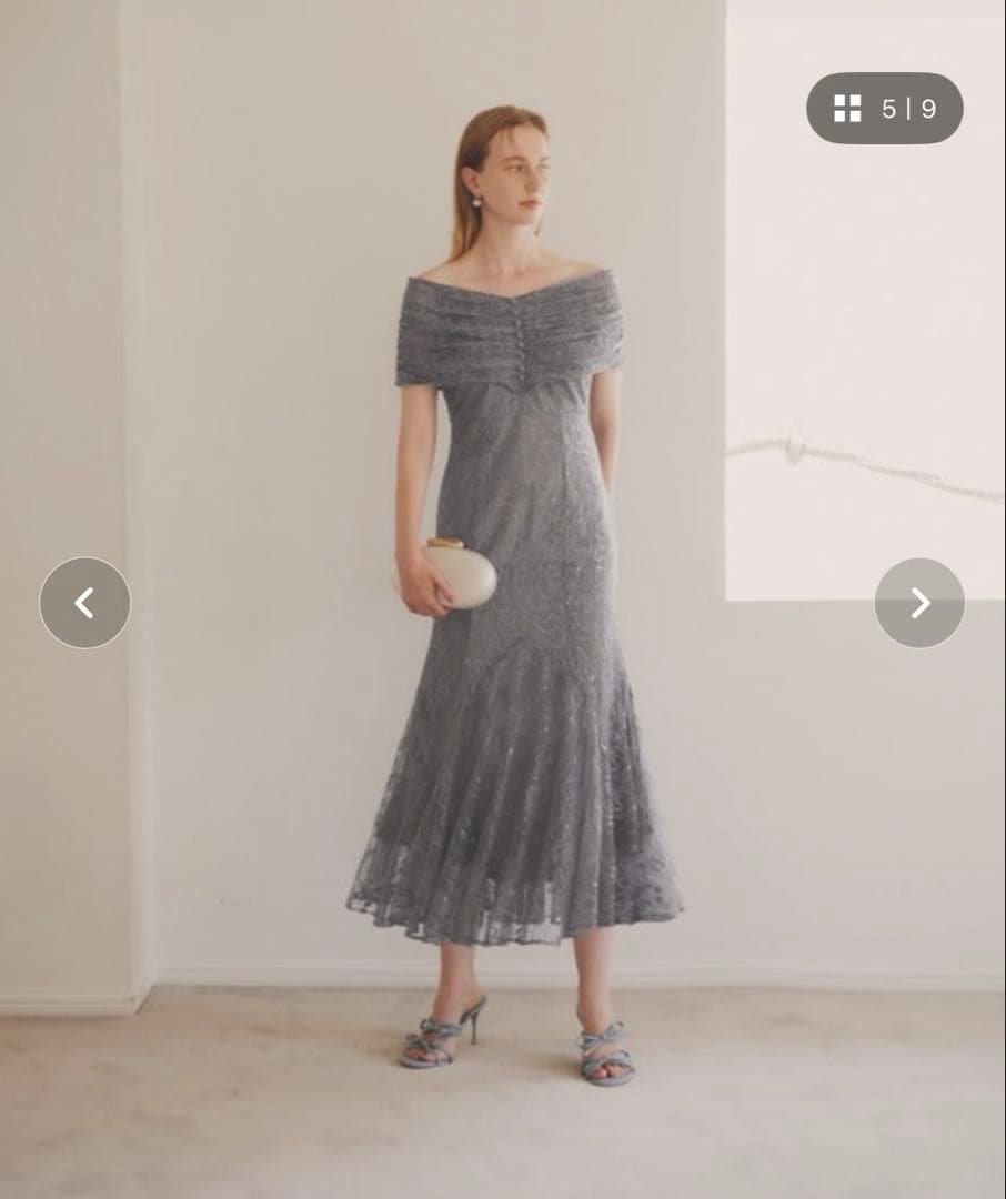 【Sサイズ】LEJA 2wayレース花柄オフショルダードレス