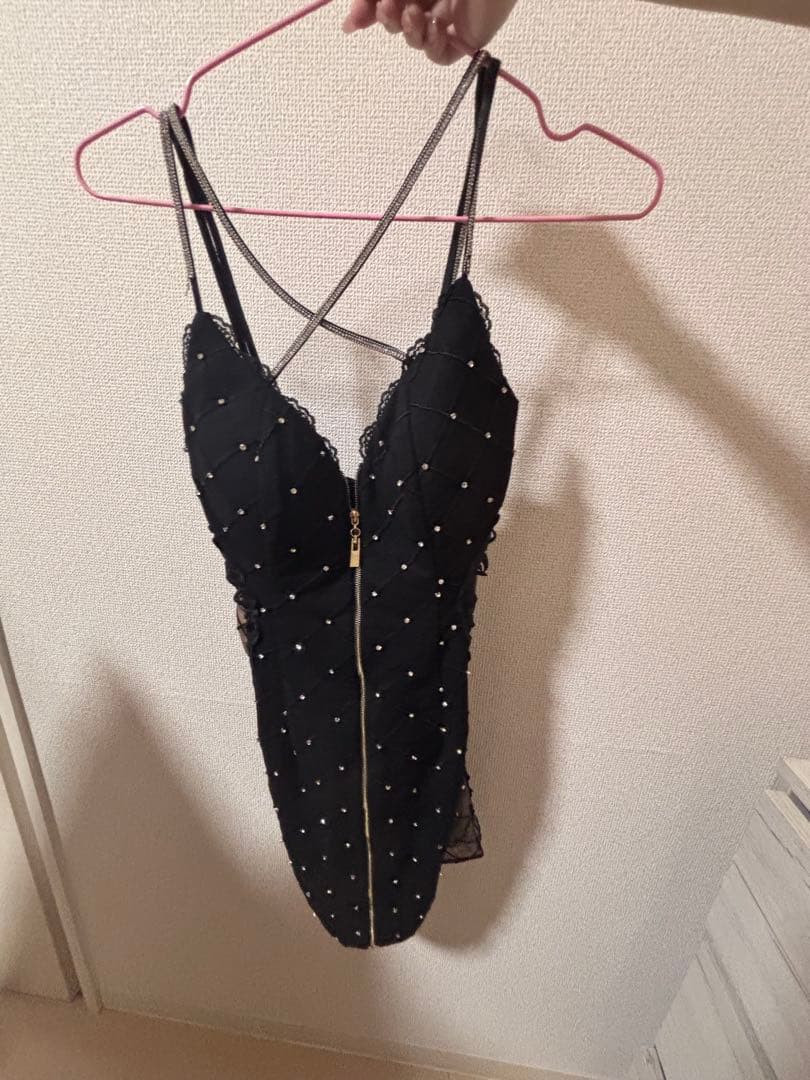 ROBE de FLEURS Glossy ブラックキャバドレス