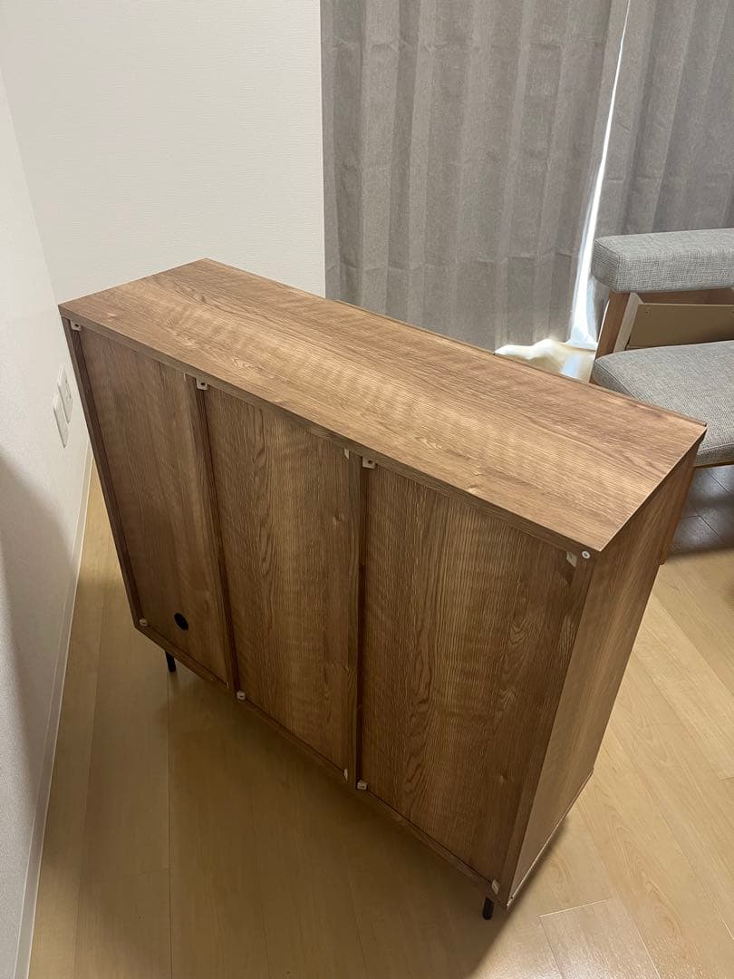 ブラウン木製キャビネット 90cm