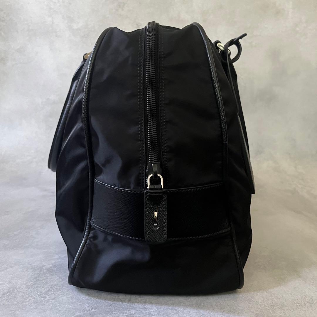 【極美品】PRADA トートバッグ　ボストンバッグ　ナイロン×サフィアーノ　黒