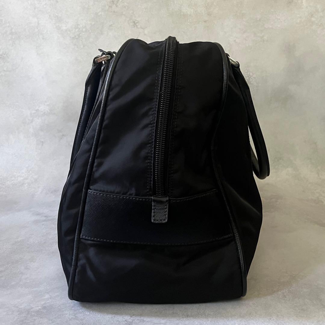 【極美品】PRADA トートバッグ　ボストンバッグ　ナイロン×サフィアーノ　黒