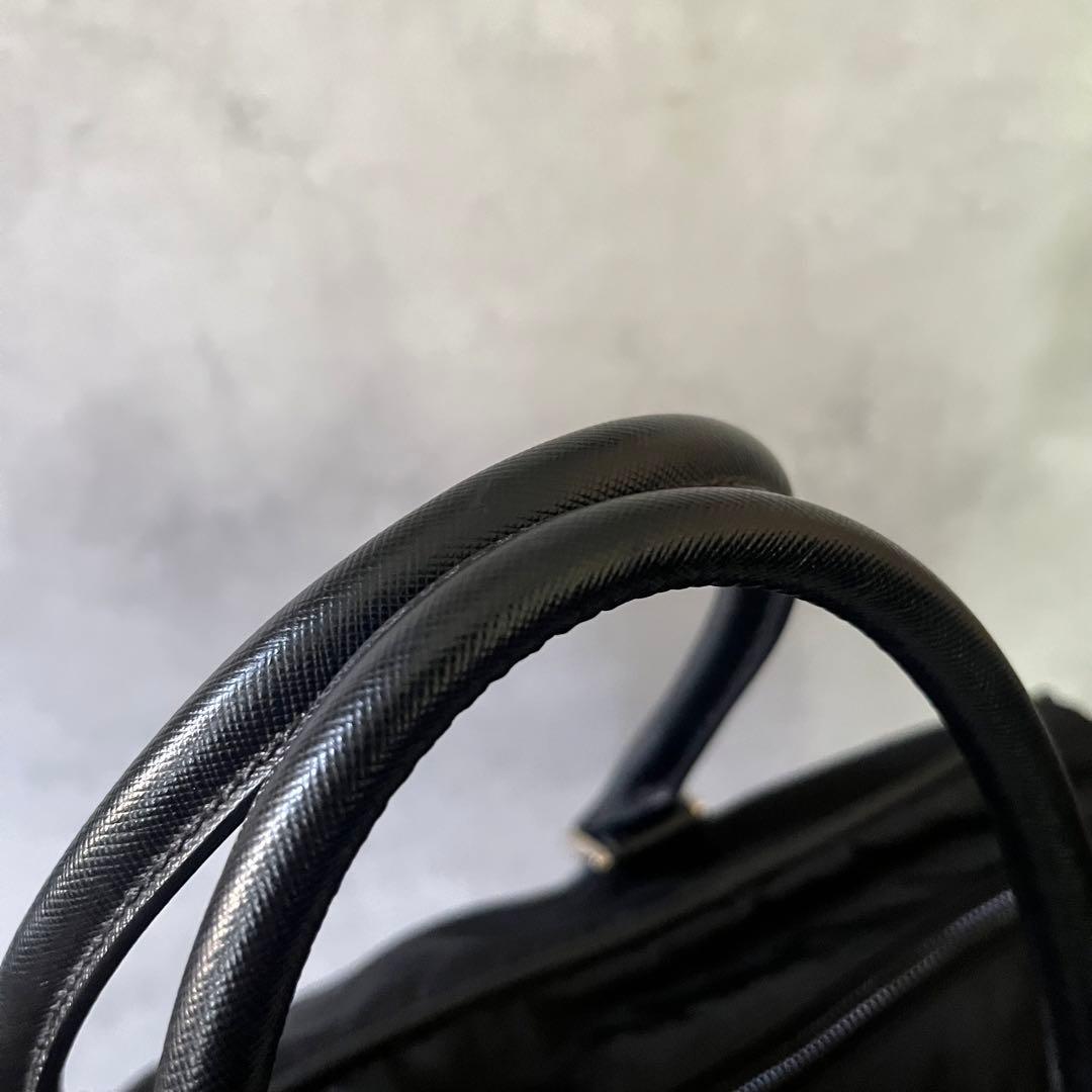 【極美品】PRADA トートバッグ　ボストンバッグ　ナイロン×サフィアーノ　黒