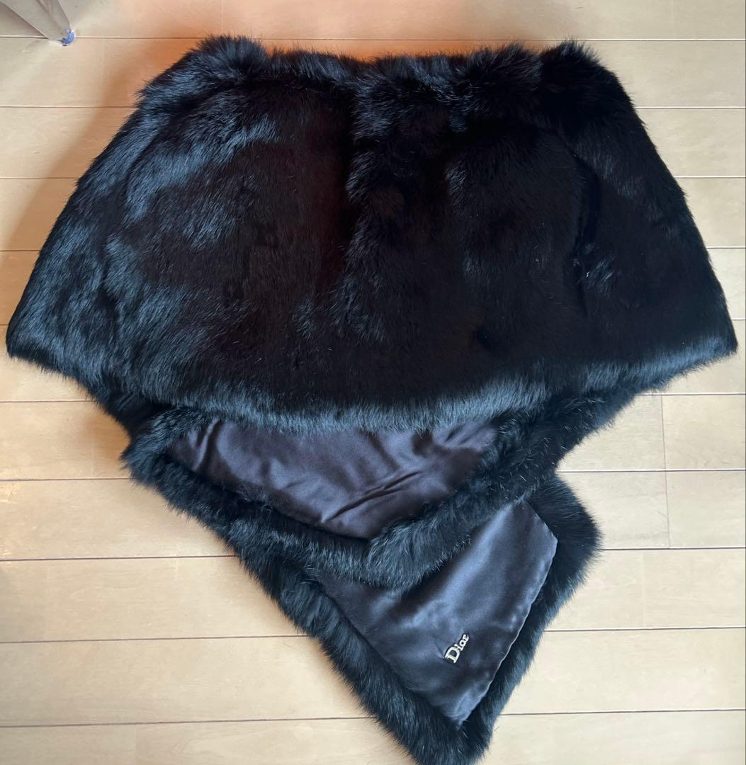[美品]クリスチャンディオール ファー　ショール　ラビット
