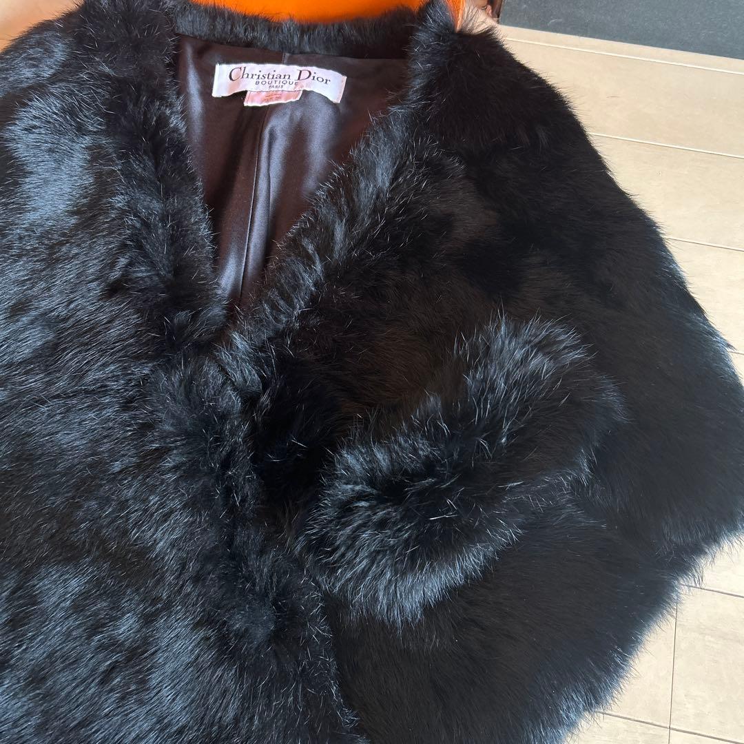 [美品]クリスチャンディオール ファー　ショール　ラビット