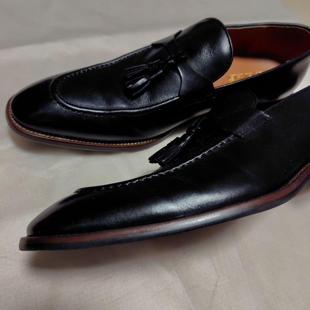 LUCIUS ルシウス　本革 タッセル ローファー 　ブラック　45