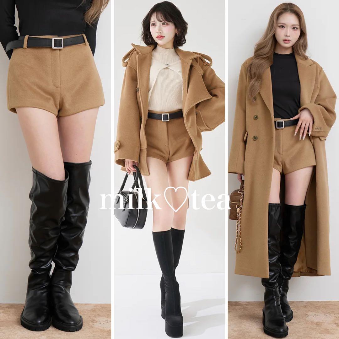 新品タグ付 ダーリッチ メルトンミドルショートパンツ キャメル M