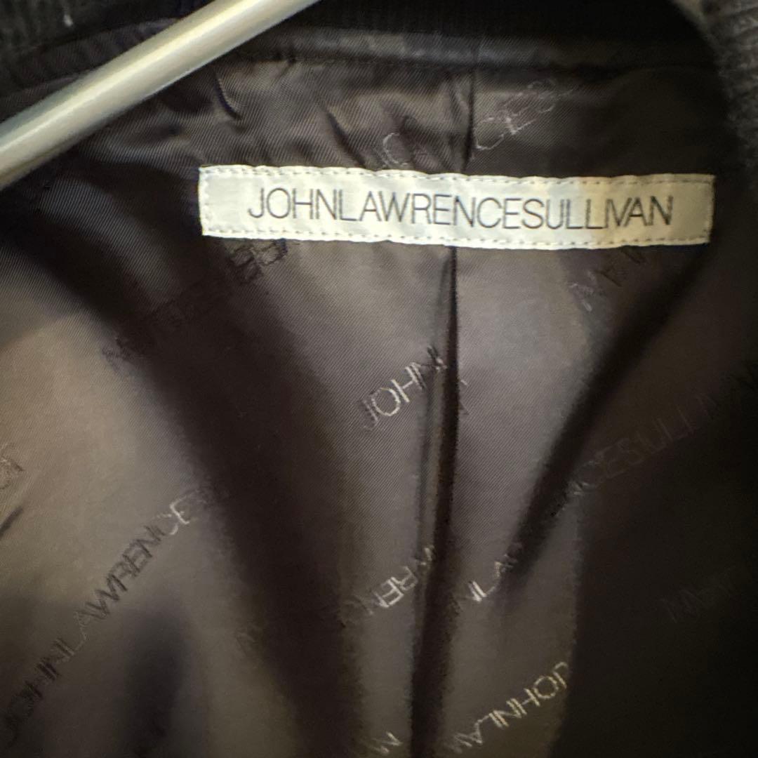 ジョンローレンスサリバン スタジャン ウール 牛革 裏地ロゴ総柄 黒
