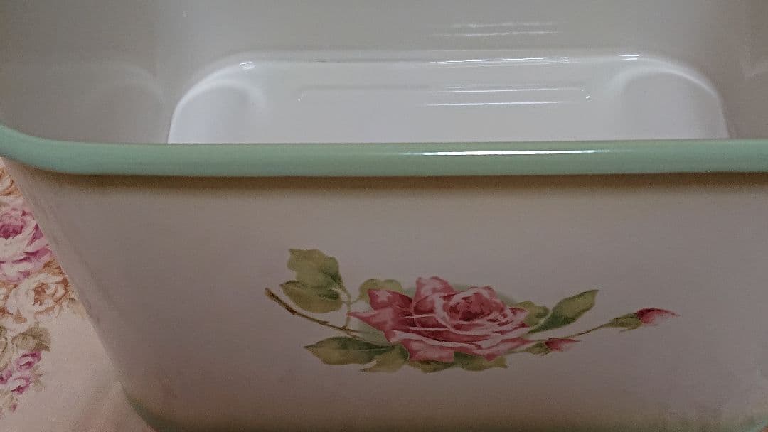 イマン　イマンガーデン　ストッカー　Imane 花柄　　グリーン　ホーロー